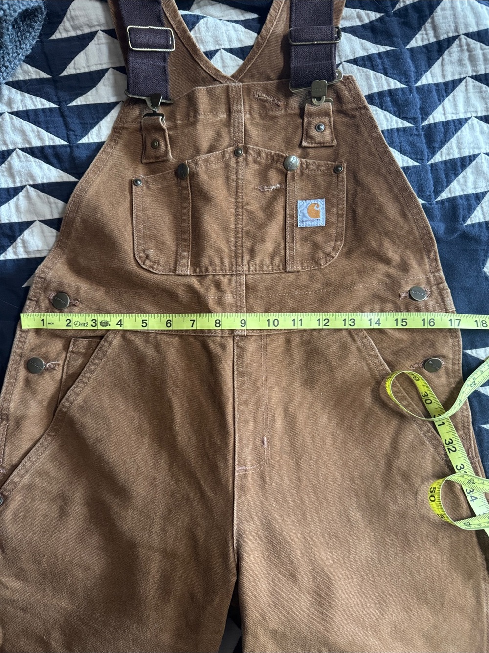 Carhartt Brown Canvas Work Overalls with Dark Brown Straps - Picture 7 of 7